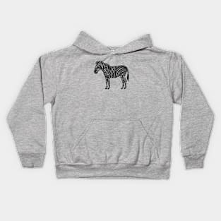 Zebra - hand drawn detailed animal design Kids Hoodie